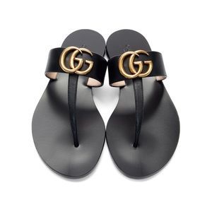 GUCCI Black GG Marmont Sandals. Sz.39